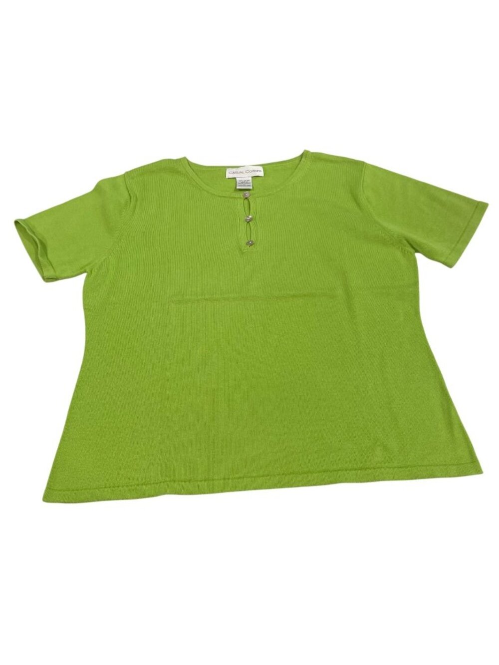 Vintage Y2K Lightweight Sweater Knit Top L Lime Green Colorful Casual Indie Neon